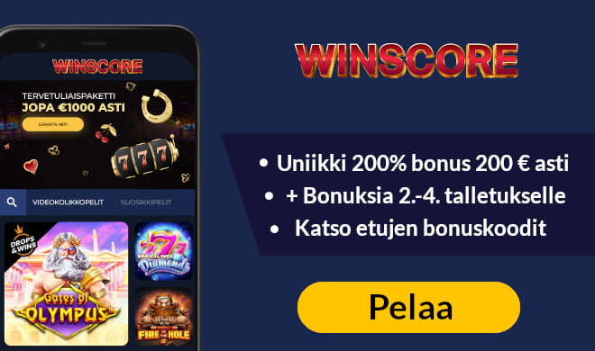 Lue Winscore arvostelu ja hyödynnä uniikki bonus.