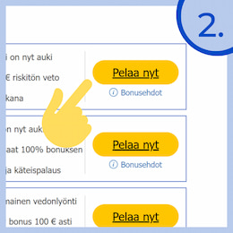 Pääset pelisivustolle Pelaa nyt -napista.