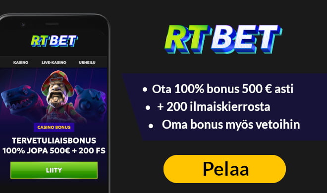 Lue RTBet Casino arvostelu ja lunasta non sticky bonus.