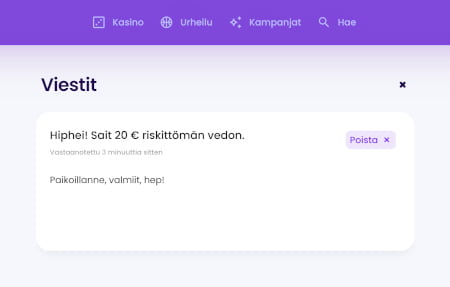 WinnerzCasino tiedottaa hyvin siitä, kun riskitön veto on lisätty.