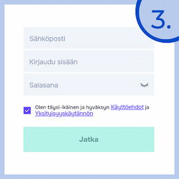 Rekisteröidy, jos kasino sitä vaatii.