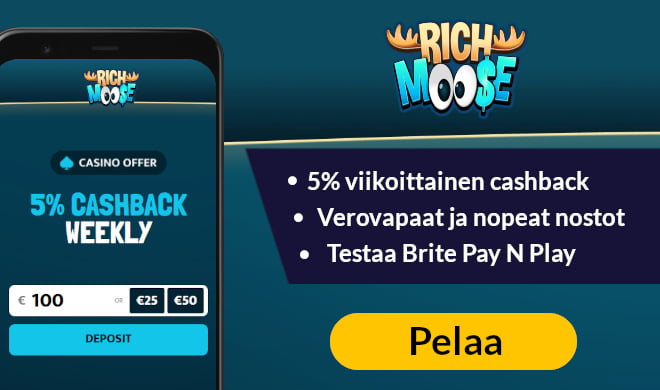 Lue Rich Moose Casino arvostelu ja pelaa pikana.