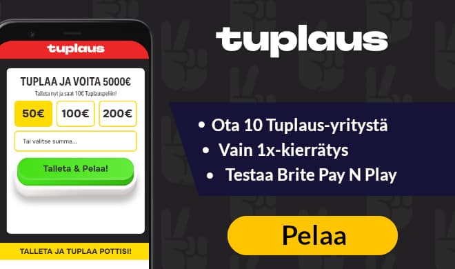 Lue Tuplaus kasino arvostelu ja kokeile Tuplaus-peliä.