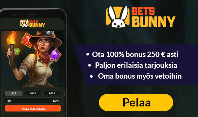 Lue BetsBunny Casino arvostelu ja ota bonus.