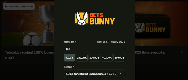 BetsBunny Casino kotiutus ja talletus onnistuu useilla maksutavoilla.