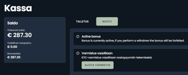 DepositWin Casino kotiutus vaatii pelitilin vahvistuksen.