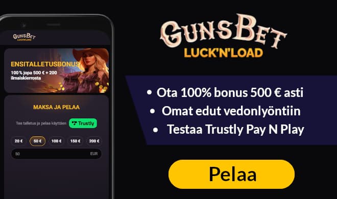 Lue Gunsbet Casino arvostelu ja nappaa tervetuloedut.