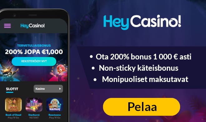 Lue HeyCasino arvostelu ja ota tervetulobonus.