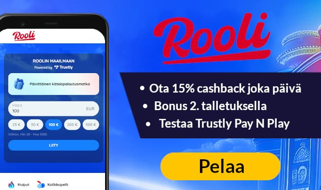 Lue Rooli Casino arvostelu ja nappaa bonus 2. talletuksesta lähtien.