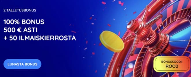 Ota toisesta talletuksesta alkaen RooliCasino bonukset.