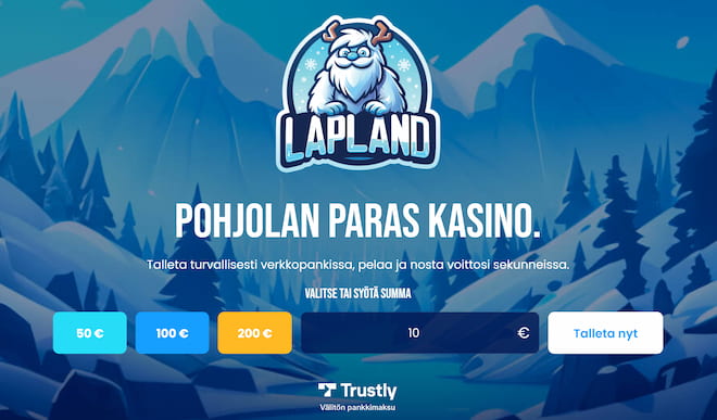 Lapland casinolla bonuksen saa lunastettua jo 10e talletuksella.