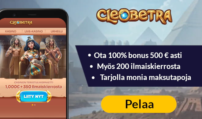 Lue Cleobetra Casino arvostelu ja nappaa tervetulobonukset.