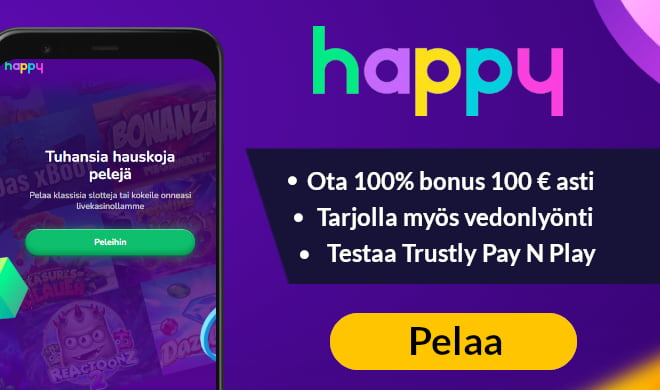 Lue Happy Casino arvostelu ja nappaa tervetulobonus.
