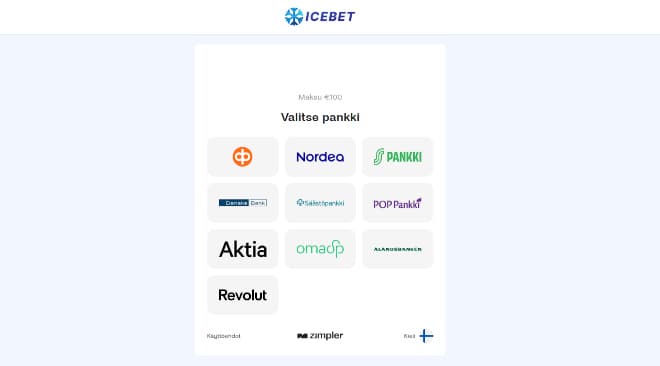 IceBetkasino talletus käy nopeasti Zimplerillä.