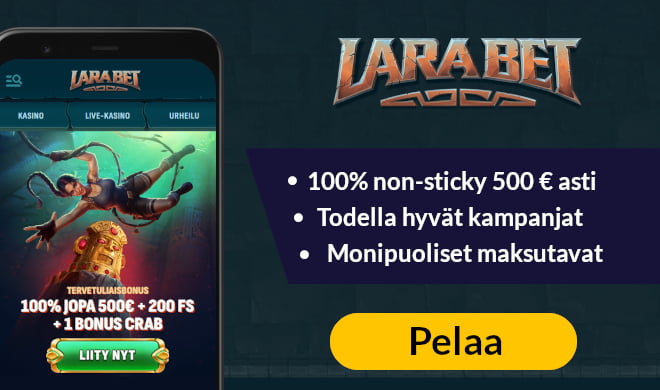 Lue LaraBet Casino arvostelu ja ota tervetulobonus.