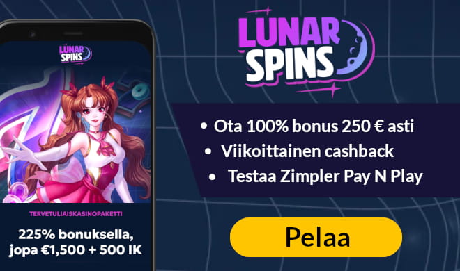 Lue LunarSpins Casino arvostelu ja ota tervetulobonus.