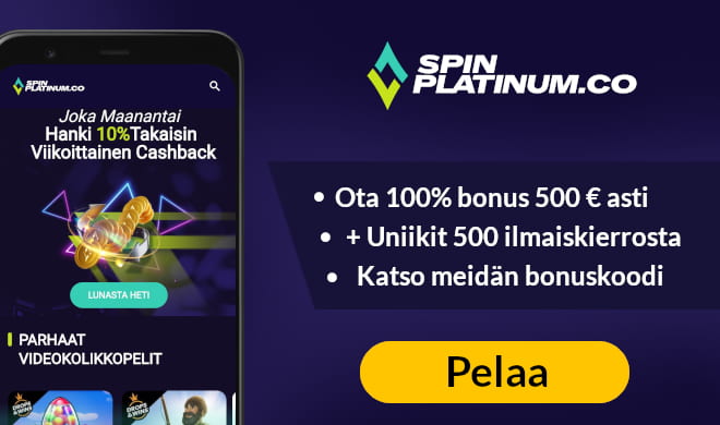 Lue Spinplatinum Casino arvostelu ja käytä bonuskoodi.