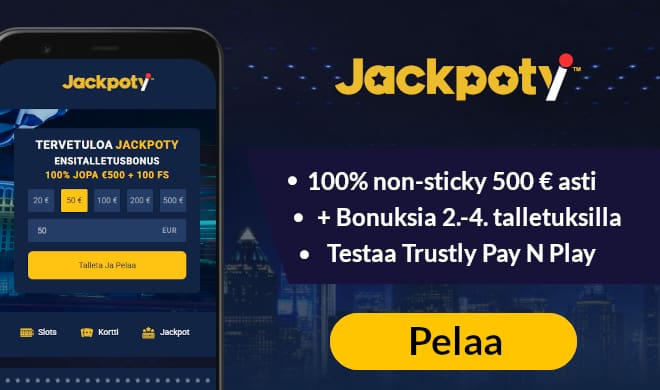 Lue Jackpoty Casino arvostelu ja ota non-sticky bonus.