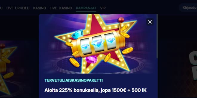 Lunasta Orions Bet bonus ensitalletuksella.