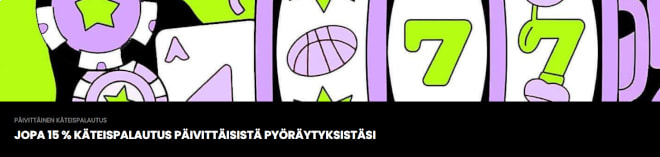 Rullat kasino tarjoaa päivittäin cashback-bonuksen.