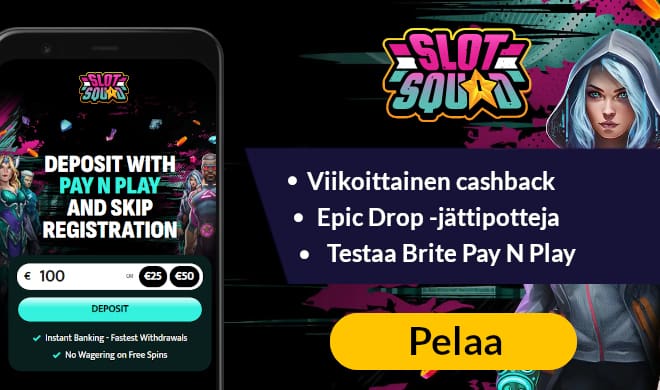 Lue SlotSquad Casino kokemuksia ja pelaa pikana.