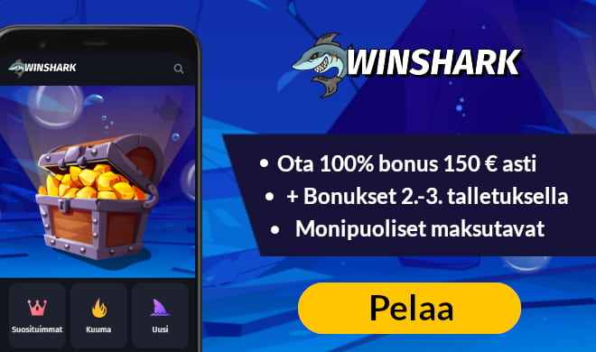 Lue Winshark Casino arvostelu ja ota bonus.