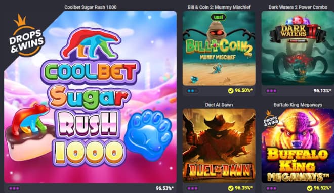 Löydä myös eksklusiiviset CoolbetCasino pelit.