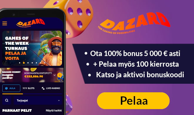 Lue Dazard Casino arvostelu ja ota iso bonus.