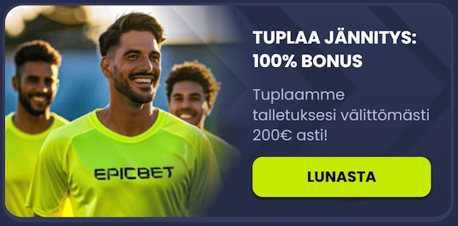 Epicbetin 100% vedonlyöntibonus.