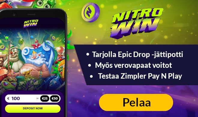 Lue NitroWin Casino arvostelu ja pelaa pikana.