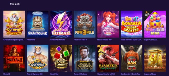 Testaa PelipetoCasino pelit.