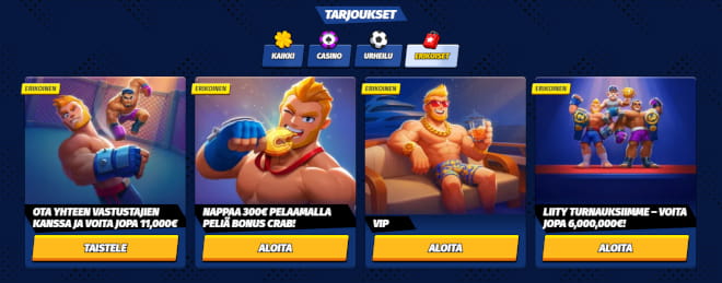 Nappaa BigClashCasino tarjoukset.
