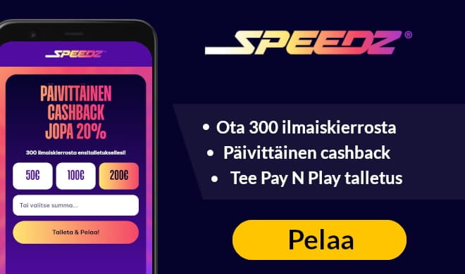 Lue Speedz kasino arvostelu ja ota tervetuloetu.