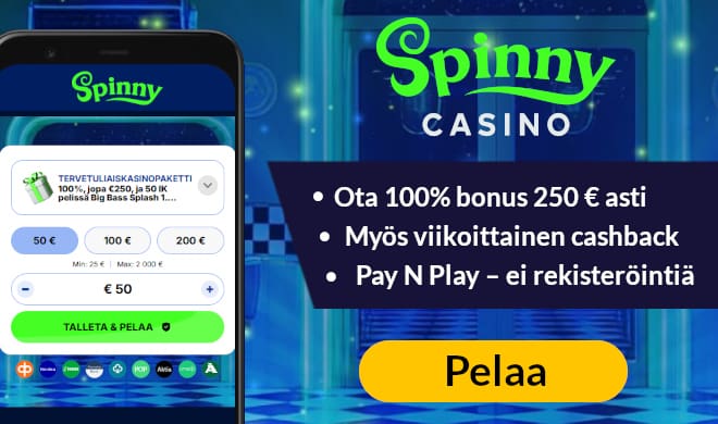 Lue Spinny Casino arvostelu ja ota bonus.