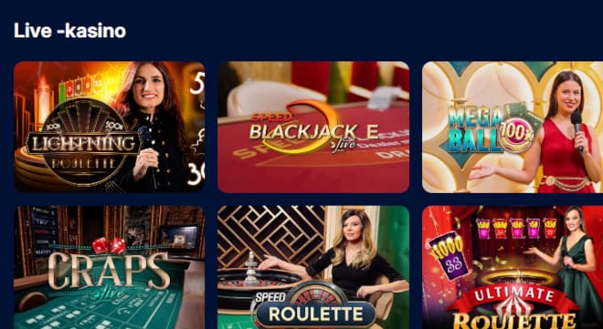 Spinny Casino pelit tarjoavat kasinoviihdettä myös livenä.