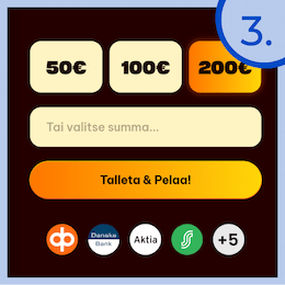 Valitse summa ja talleta.