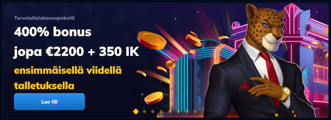 Esimerkki tervetulobonuksesta luottokortti casinolla.