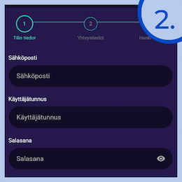 Avaa pelitili rekisteröitymällä.