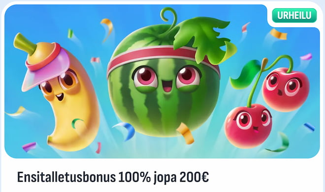 Nominin 100% bonus vedonlyöntiin.