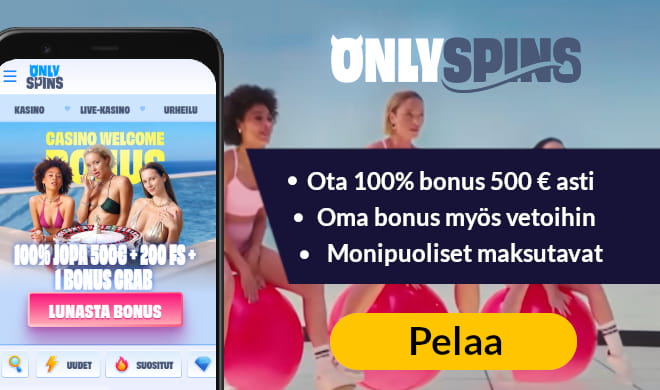 Lue OnlySpins Casino arvostelu ja ota non-sticky bonus.
