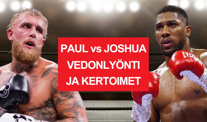 Jake Paul vs Anthony Joshua kertoimet ja vedonlyönti
