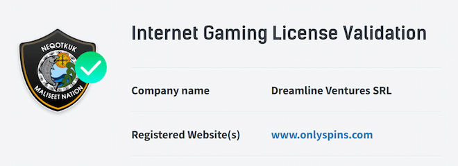 Interbet Gaming License Validation.