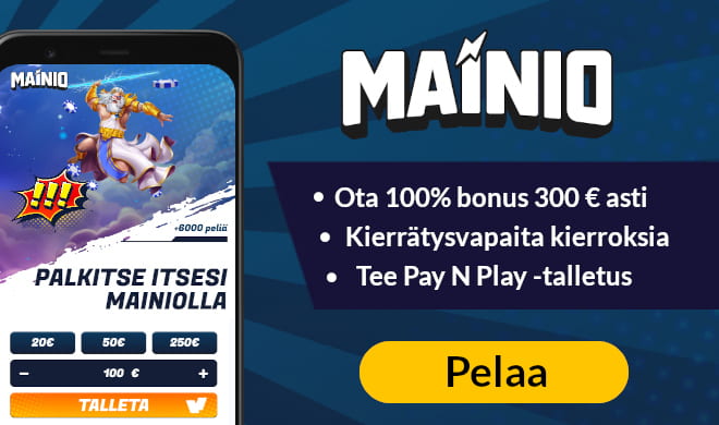 Lue Mainio Casino arvostelu ja nappaa uuden pelaajan edut.