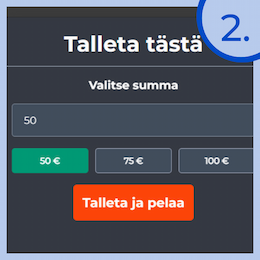 Tee talletus pokeribonuksen saamiseksi