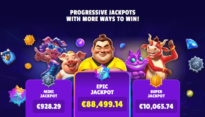 SlotzyCasino esittely kertoo kasinon jättipoteista.