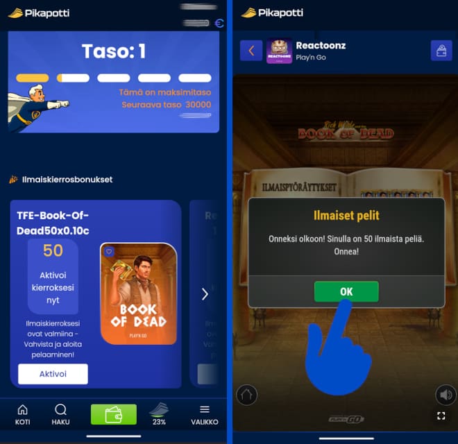 Testasimme Pikapotti kasinon oikealla rahalla.