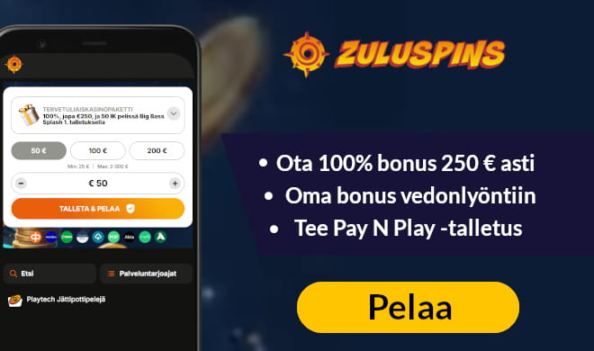 Lue ZuluSpins Casino arvostelu ja aloita pelit bonuksella.