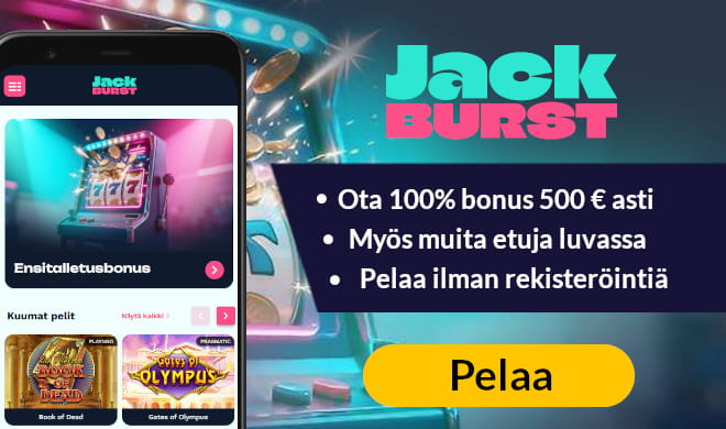 Lue JackBurst Casino arvostelu ja nappaa tervetulobonus.