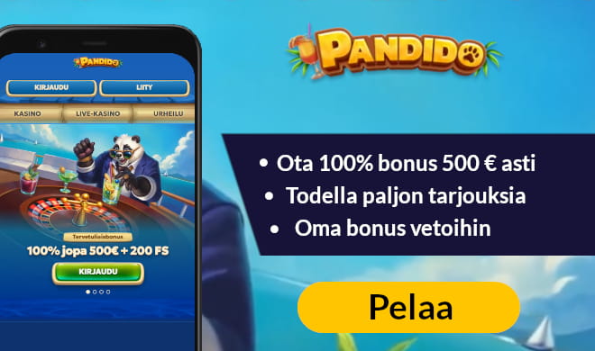 Lue Pandido Casino arvostelu ja nappaa bonukset.