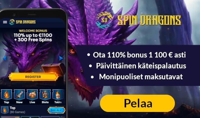 Lue SpinDragons Casino arvostelu ja ota tervetulobonus.